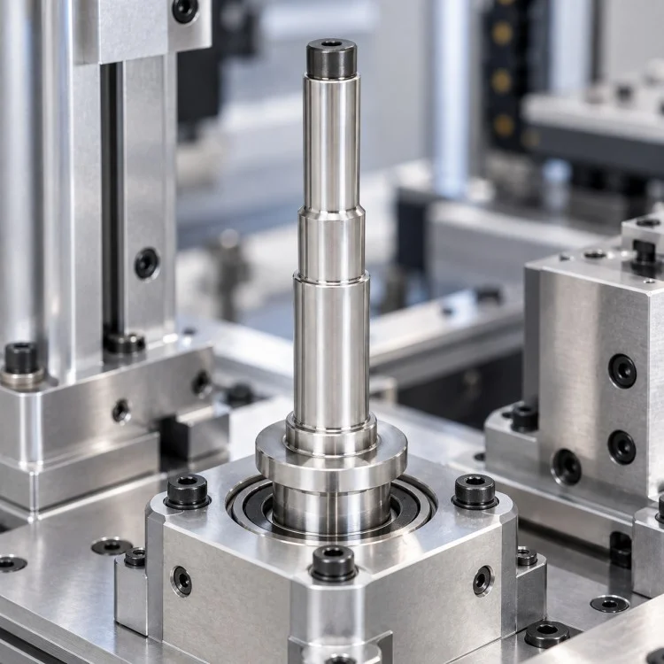 Precision CNC Machined Flanged Stepped Shaft